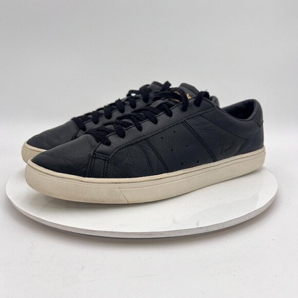 Onitsuka Tiger Lawnship 2.0 Men Size 10.5 D715L Black Leather Low Top Shoes - Picture 1 of 14